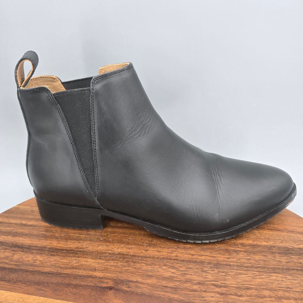 Nisolo Boots Womens 7.5 M Black Leather Eva Pull On Chelsea Ankle Booties